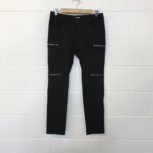 caché Womens Size 4 Black Pant Tappered Slacks Zipper Detail